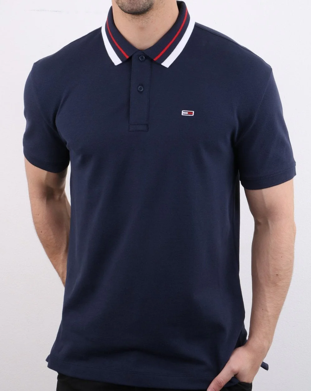 Tommy Jeans Tipped Polo Shirt Navy - Image 2
