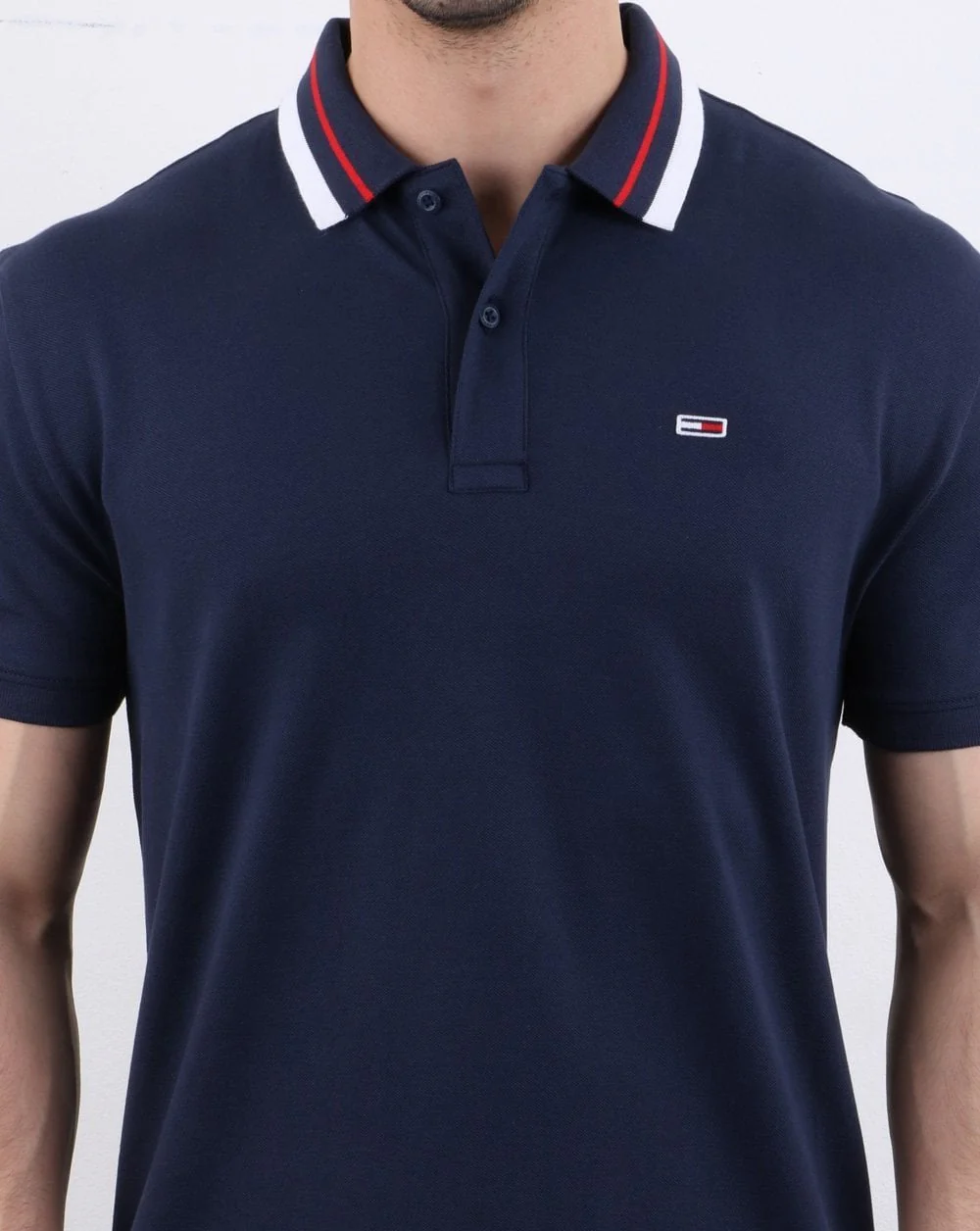 Tommy Jeans Tipped Polo Shirt Navy - Image 3
