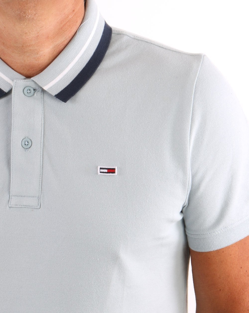 Tommy Jeans Tipped Polo Shirt Sky Blue - Image 2