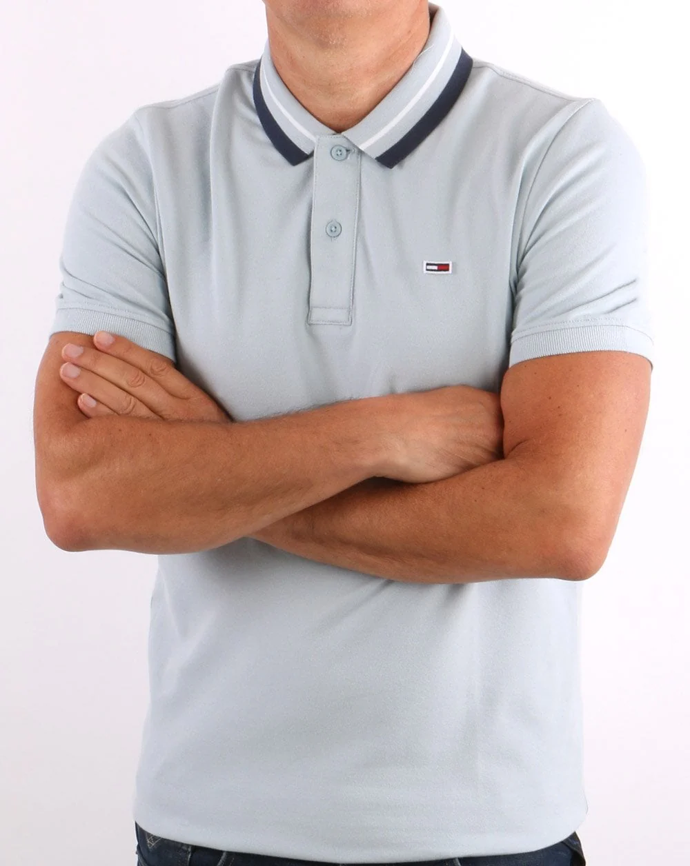Tommy Jeans Tipped Polo Shirt Sky Blue - Image 4