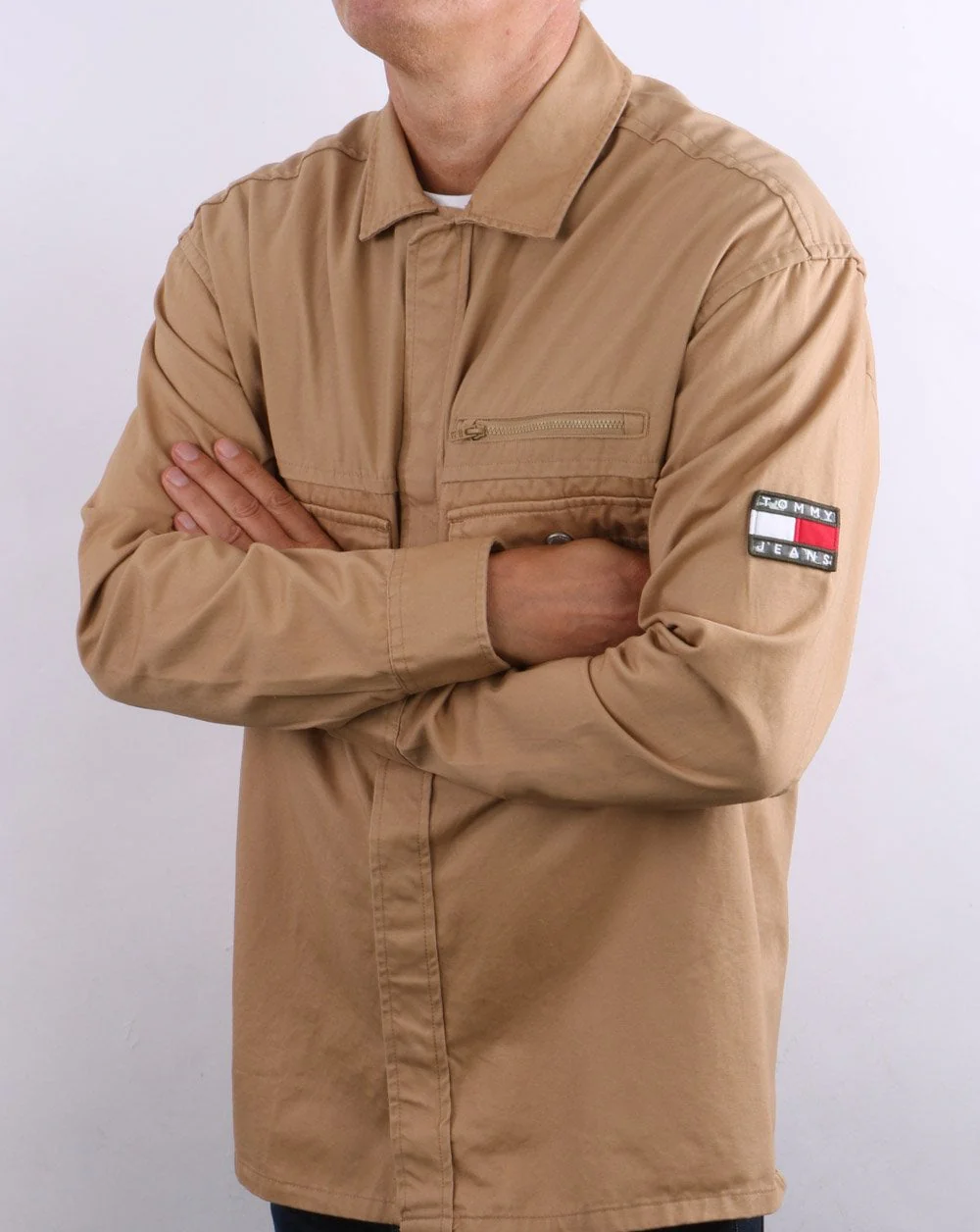 Tommy Jeans Tonal Twill Overshirt Classic Khaki - Image 2