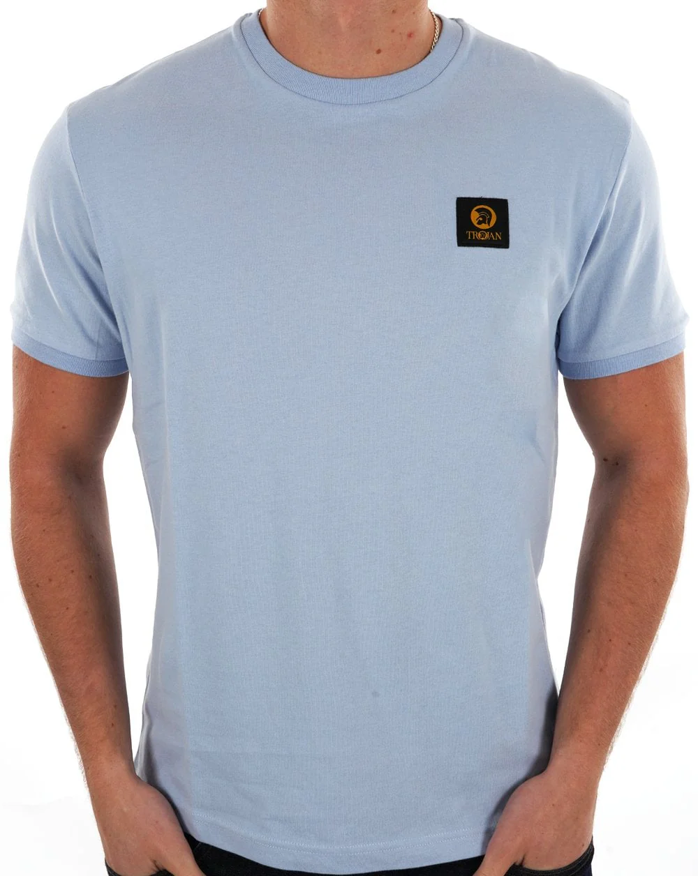 Trojan Badged Plain T-shirt Powder Blue