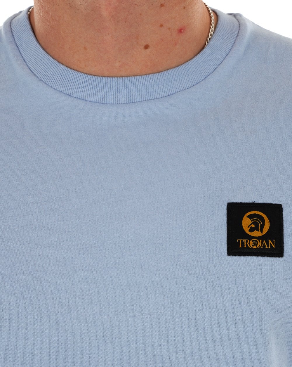 Trojan Badged Plain T-shirt Powder Blue - Image 2