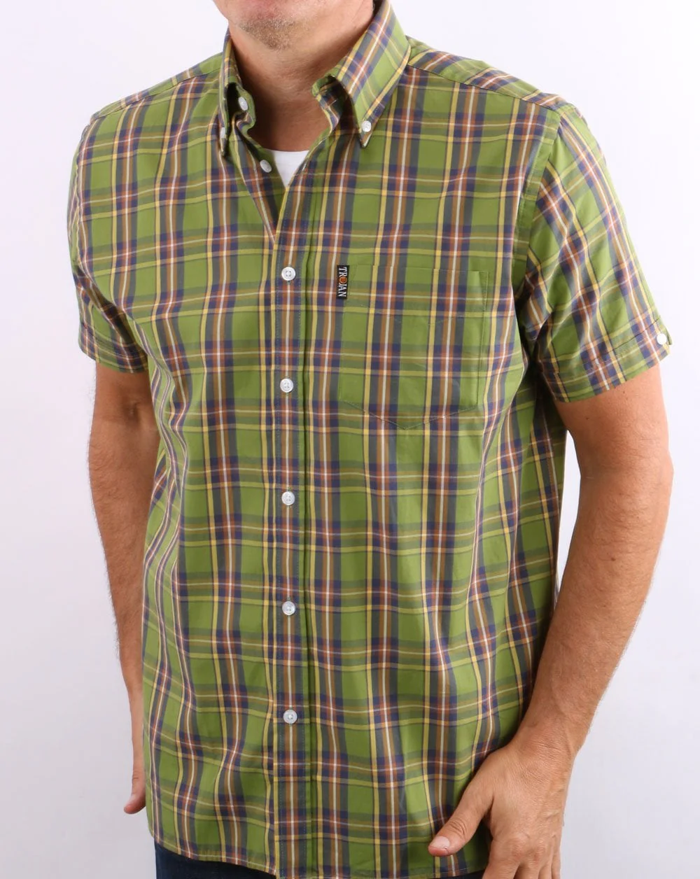 Trojan Check Shirt Green - Image 2