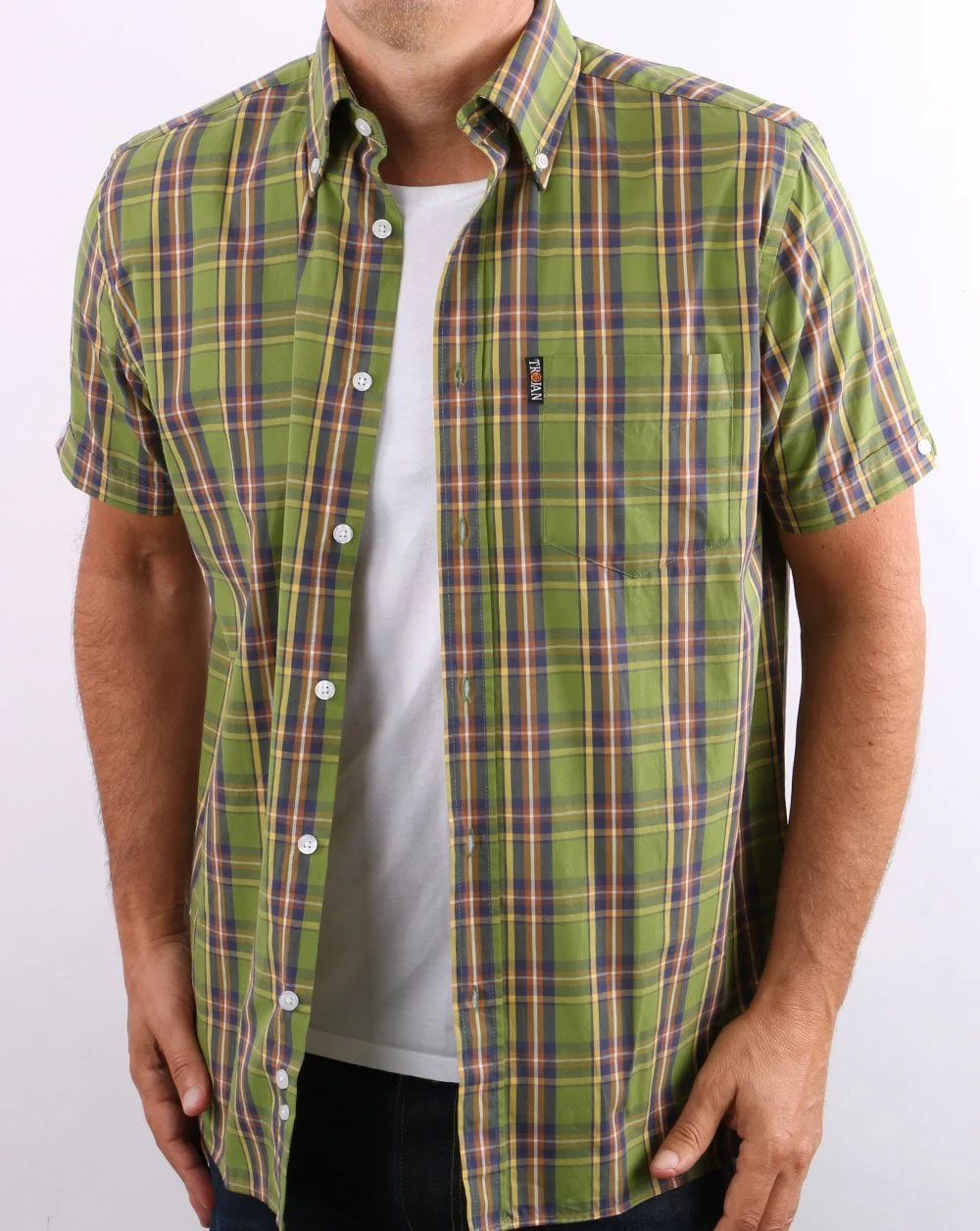Trojan Check Shirt Green - Image 3