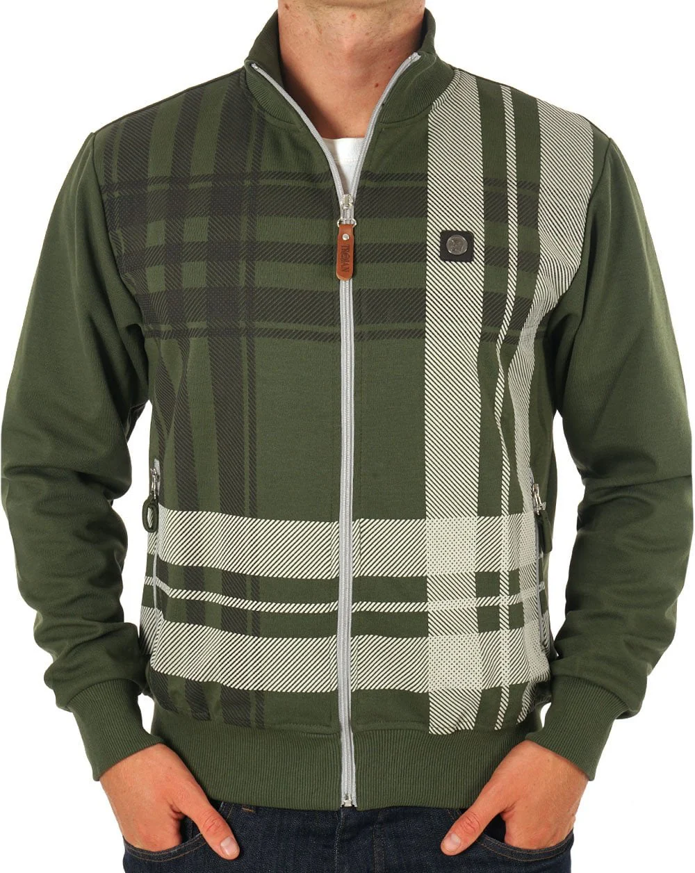 Trojan Check Track Top Army - Image 3