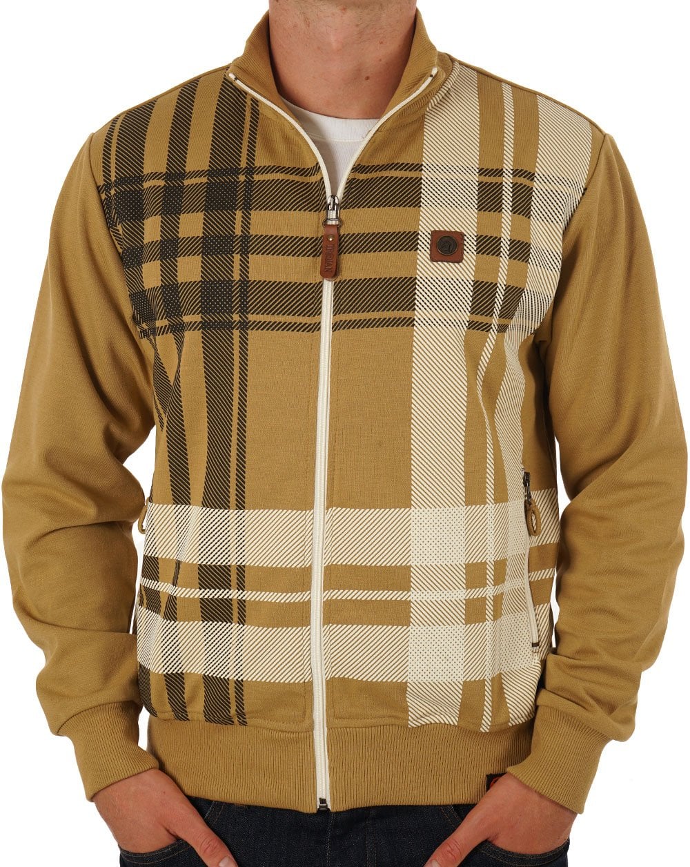 Trojan Check Track Top Camel - Image 3