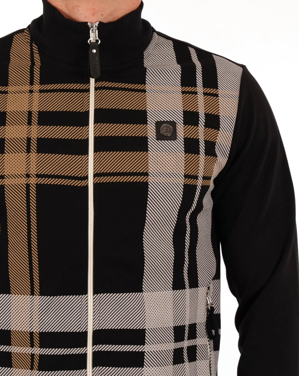 Trojan Check Zip Thru Black - Image 2