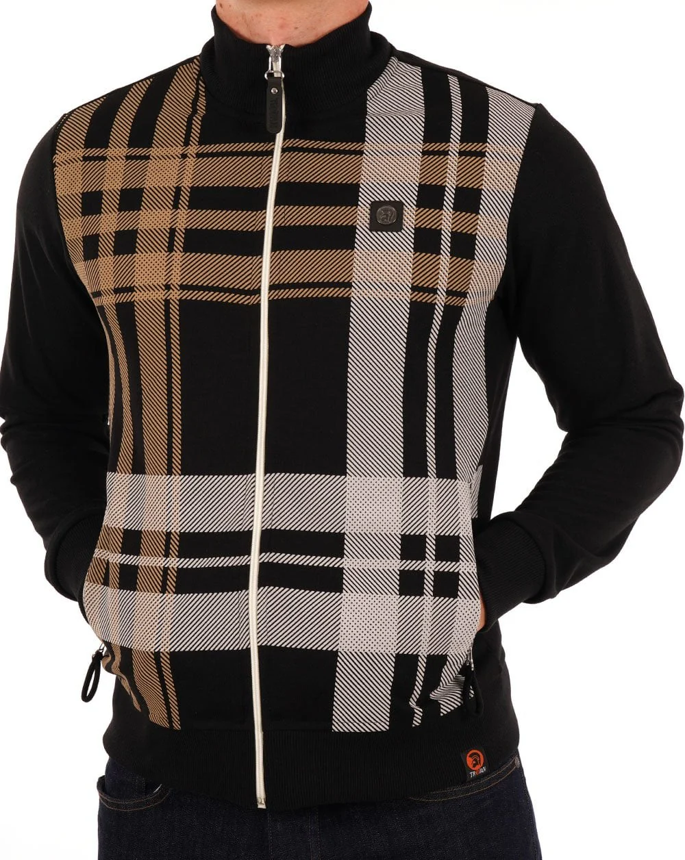 Trojan Check Zip Thru Black - Image 3