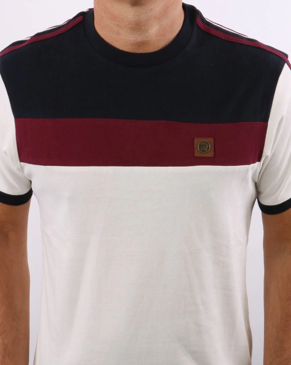 Trojan Colour Block T-shirt Ecru - Image 4