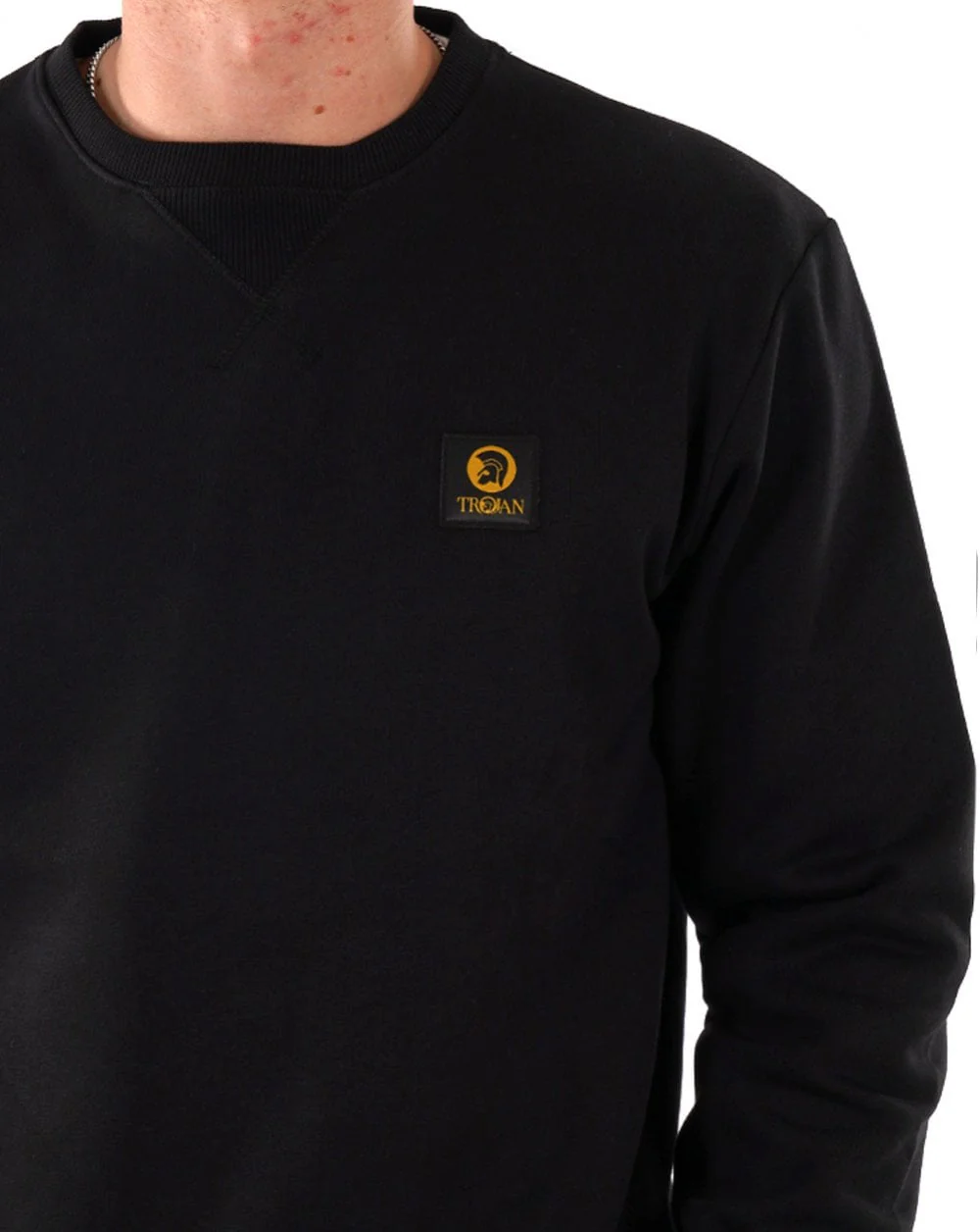 Trojan Crew Neck Sweatshirt Black - Image 2
