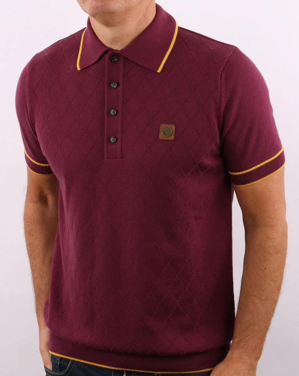 Trojan Diamond Knit Polo Port