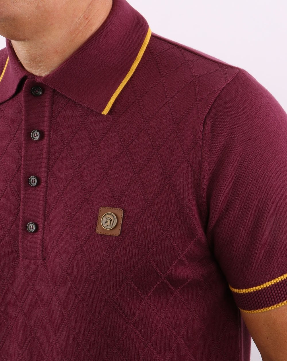 Trojan Diamond Knit Polo Port - Image 2