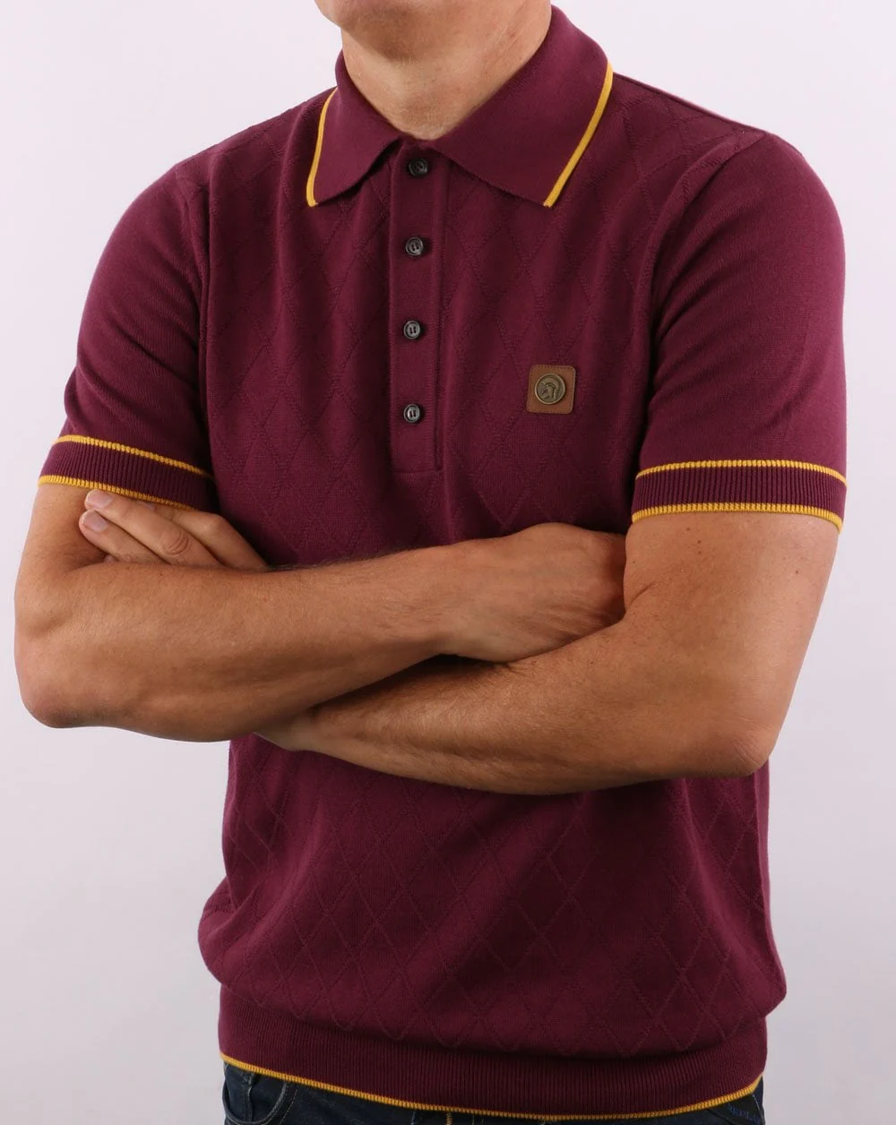 Trojan Diamond Knit Polo Port - Image 3