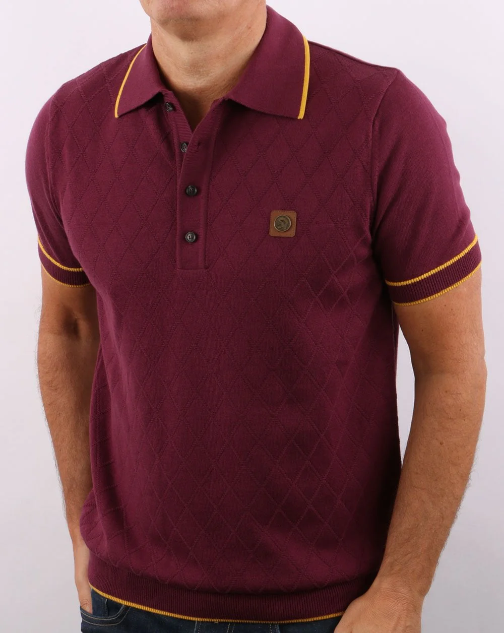 Trojan Diamond Knit Polo Port - Image 4
