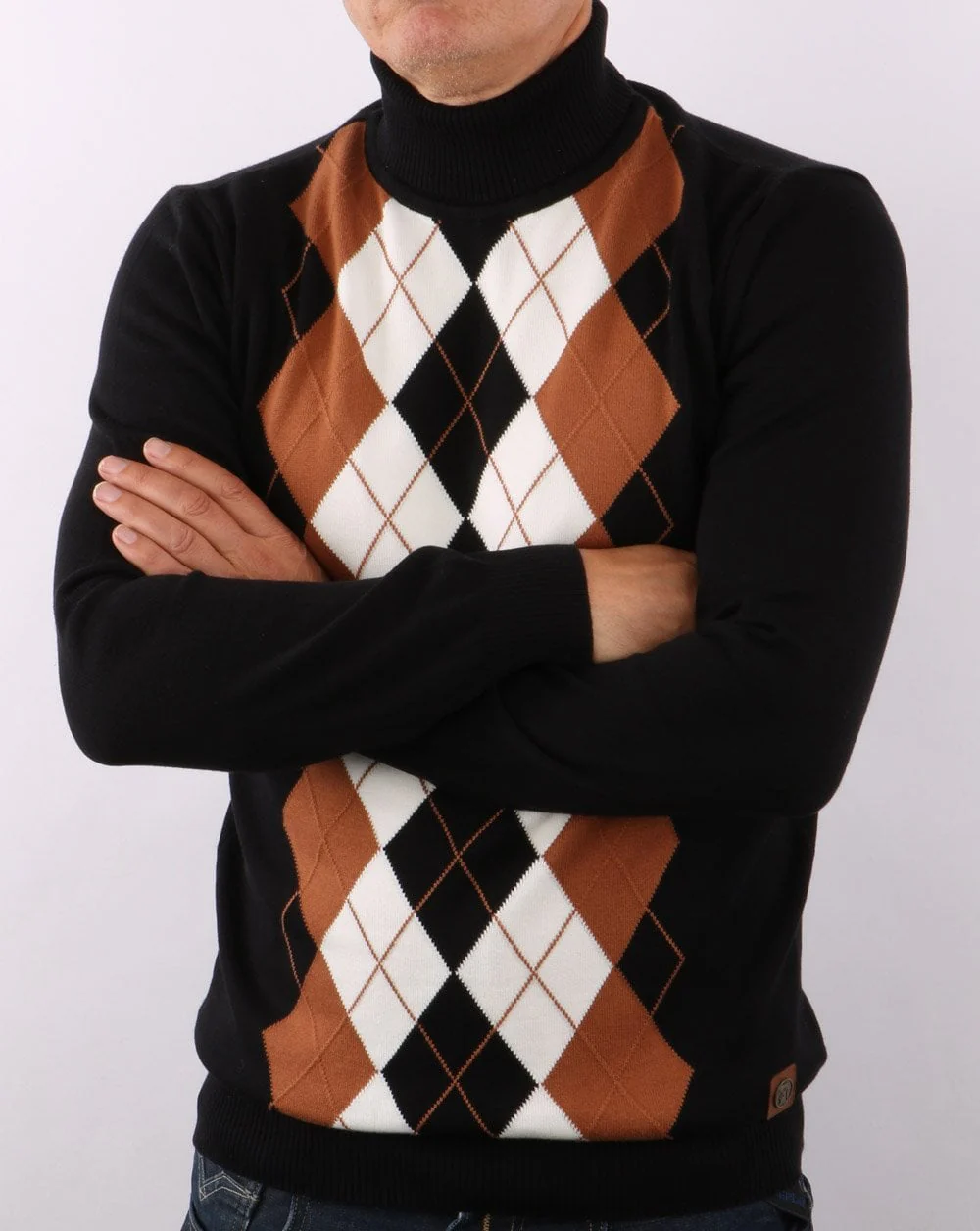Trojan Diamond Knit Roll Neck Black - Image 2