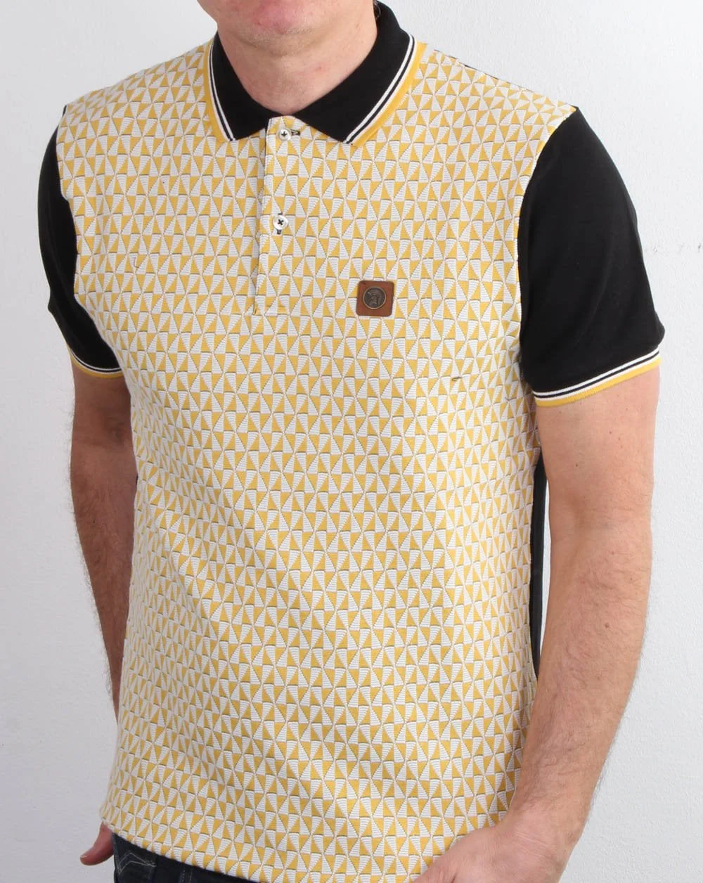 Trojan Diamond Polo Shirt Black/Gold - Image 2