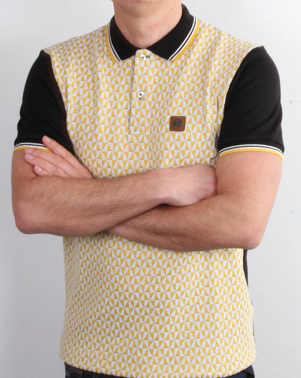 Trojan Diamond Polo Shirt Black/Gold - Image 3