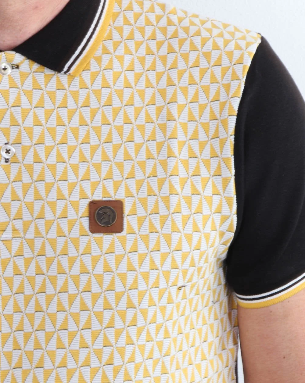 Trojan Diamond Polo Shirt Black/Gold - Image 4