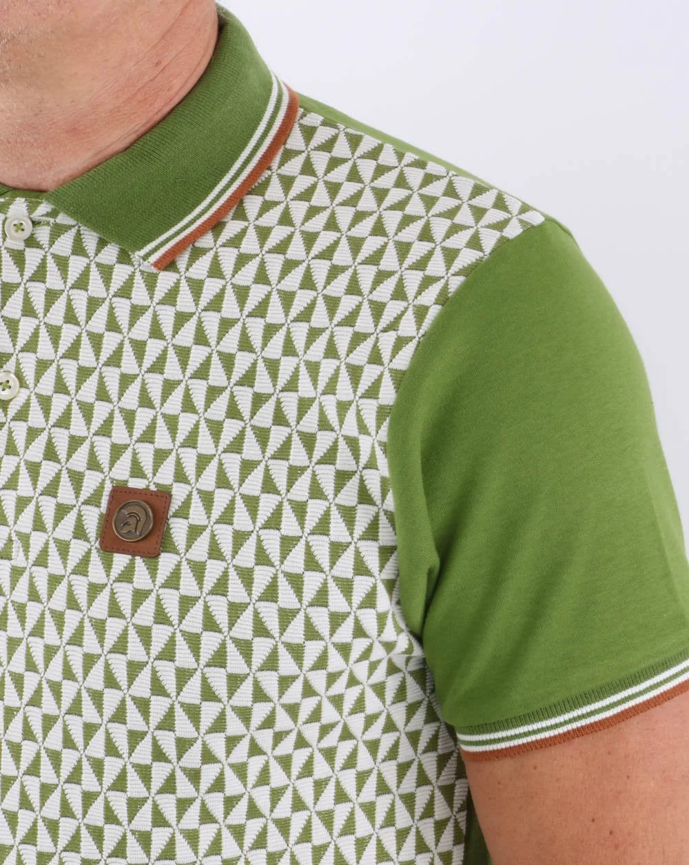 Trojan Diamond Polo Shirt Green - Image 2