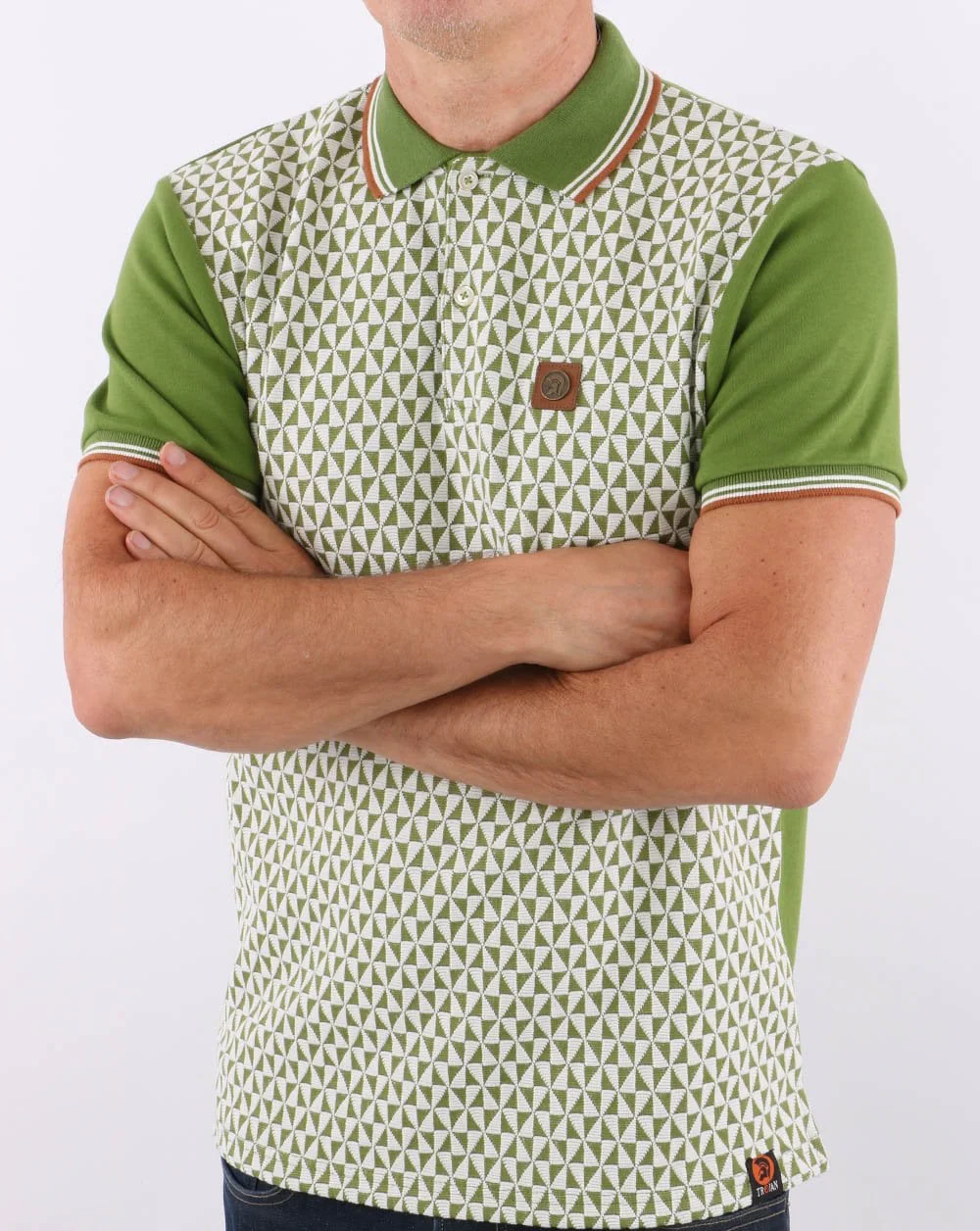 Trojan Diamond Polo Shirt Green - Image 3