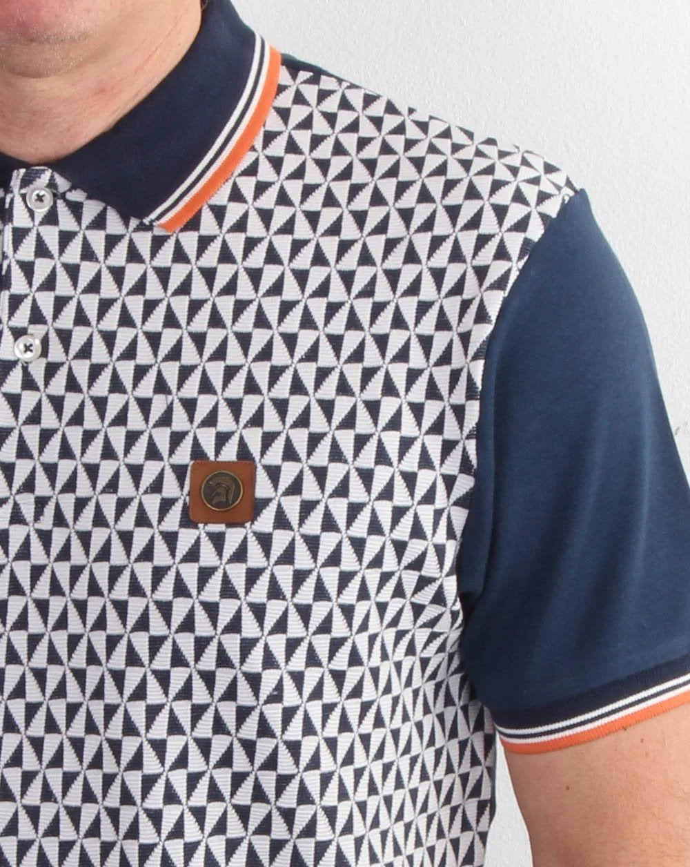 Trojan Diamond Polo Shirt Navy - Image 2