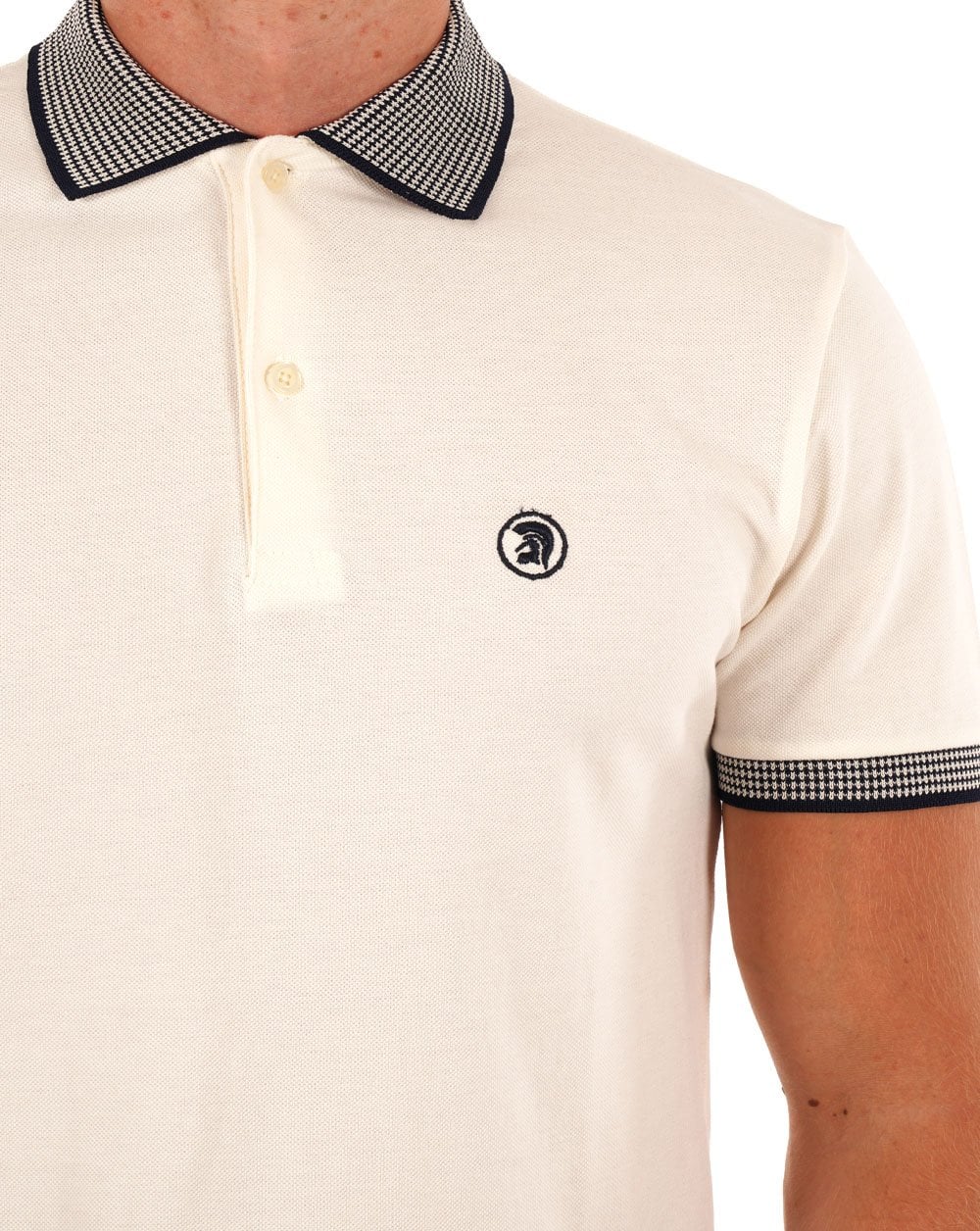 Trojan Dogtooth collar Polo Ecru - Image 2