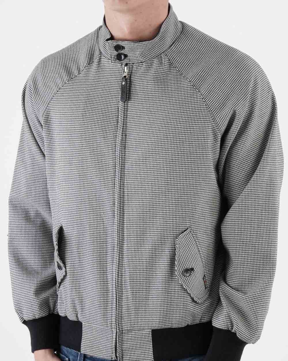 Trojan Dogtooth Harrington Jacket Black/White - Image 2