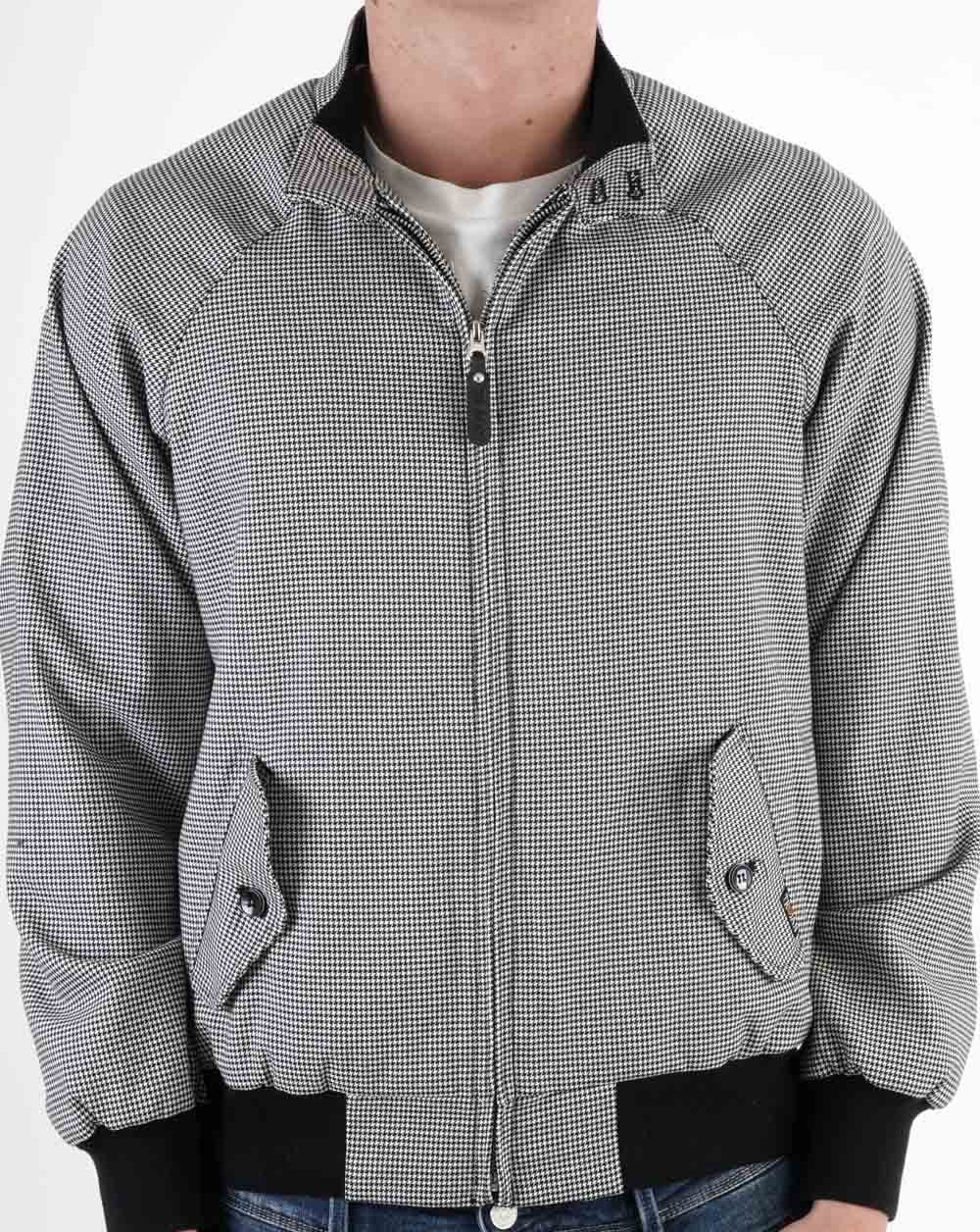 Trojan Dogtooth Harrington Jacket Black/White - Image 3