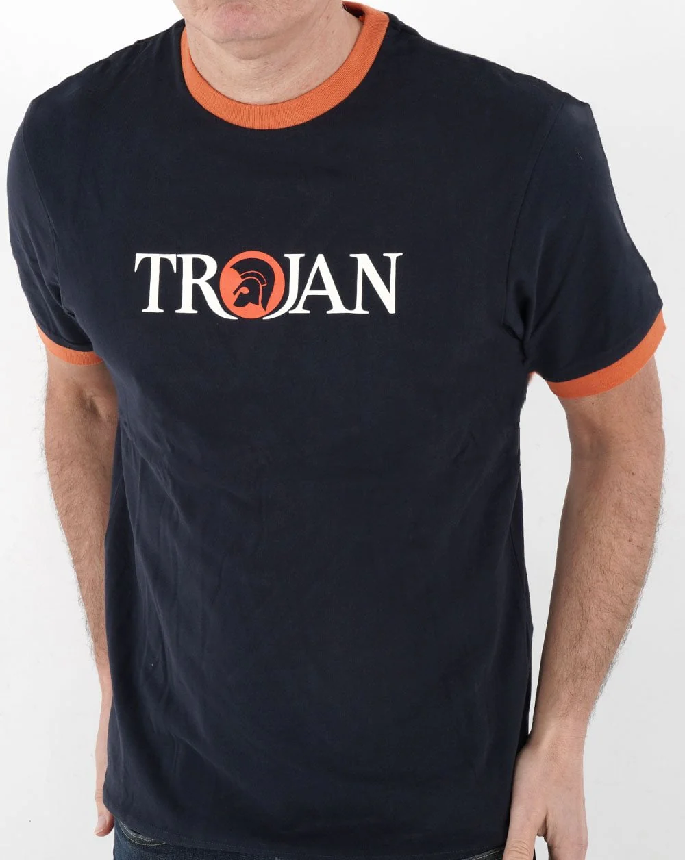 Trojan Helmet Logo T-shirt Navy - Image 4