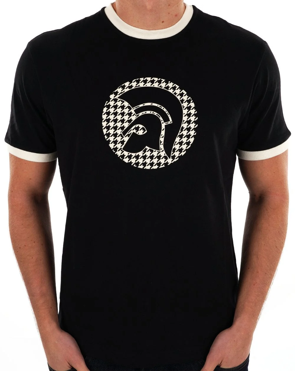 Trojan Houndstooth Logo T-shirt Black