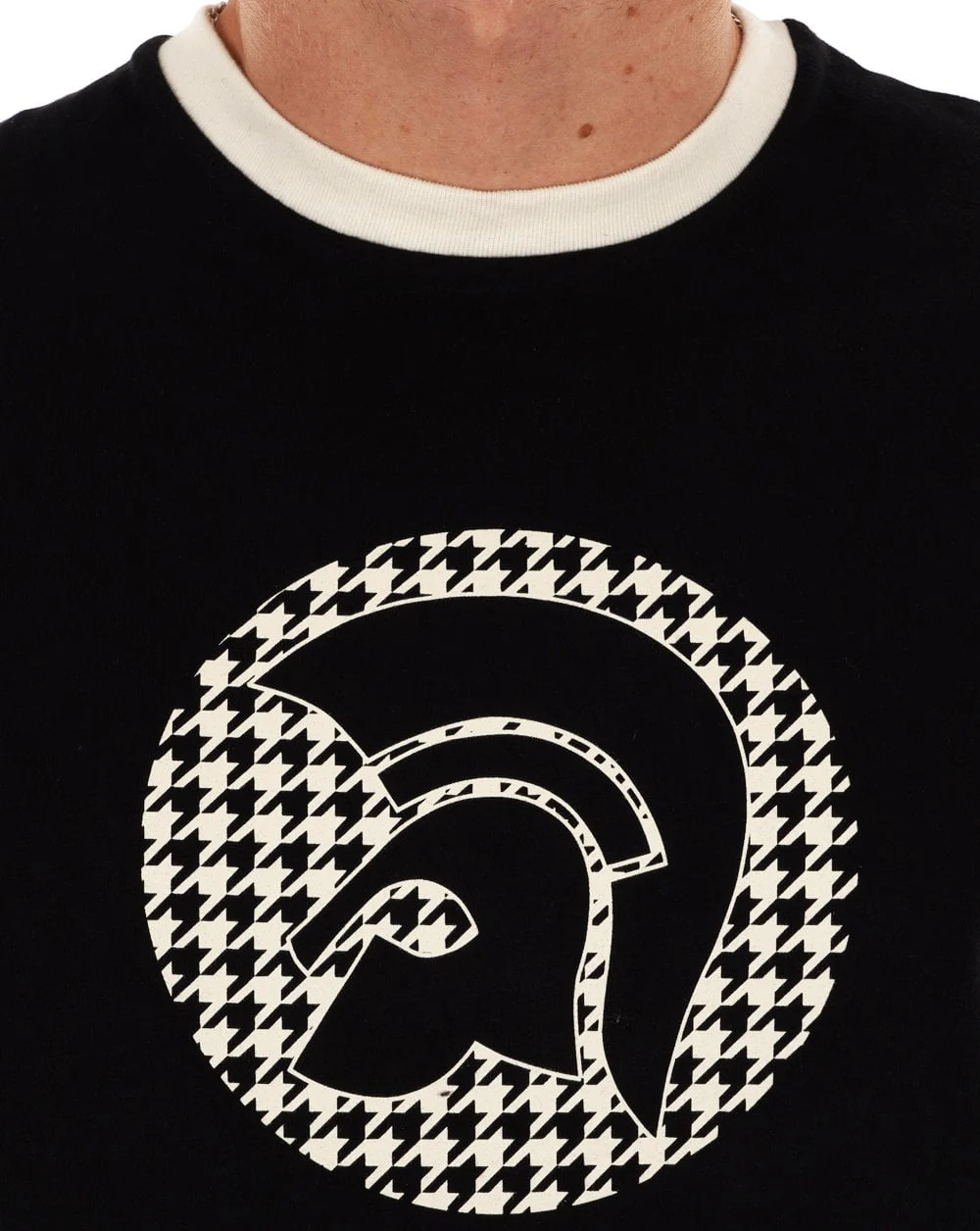 Trojan Houndstooth Logo T-shirt Black - Image 2