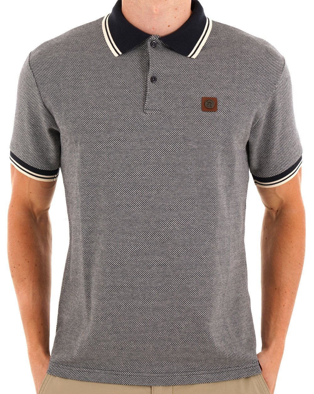 Trojan Jacquard Polo Navy
