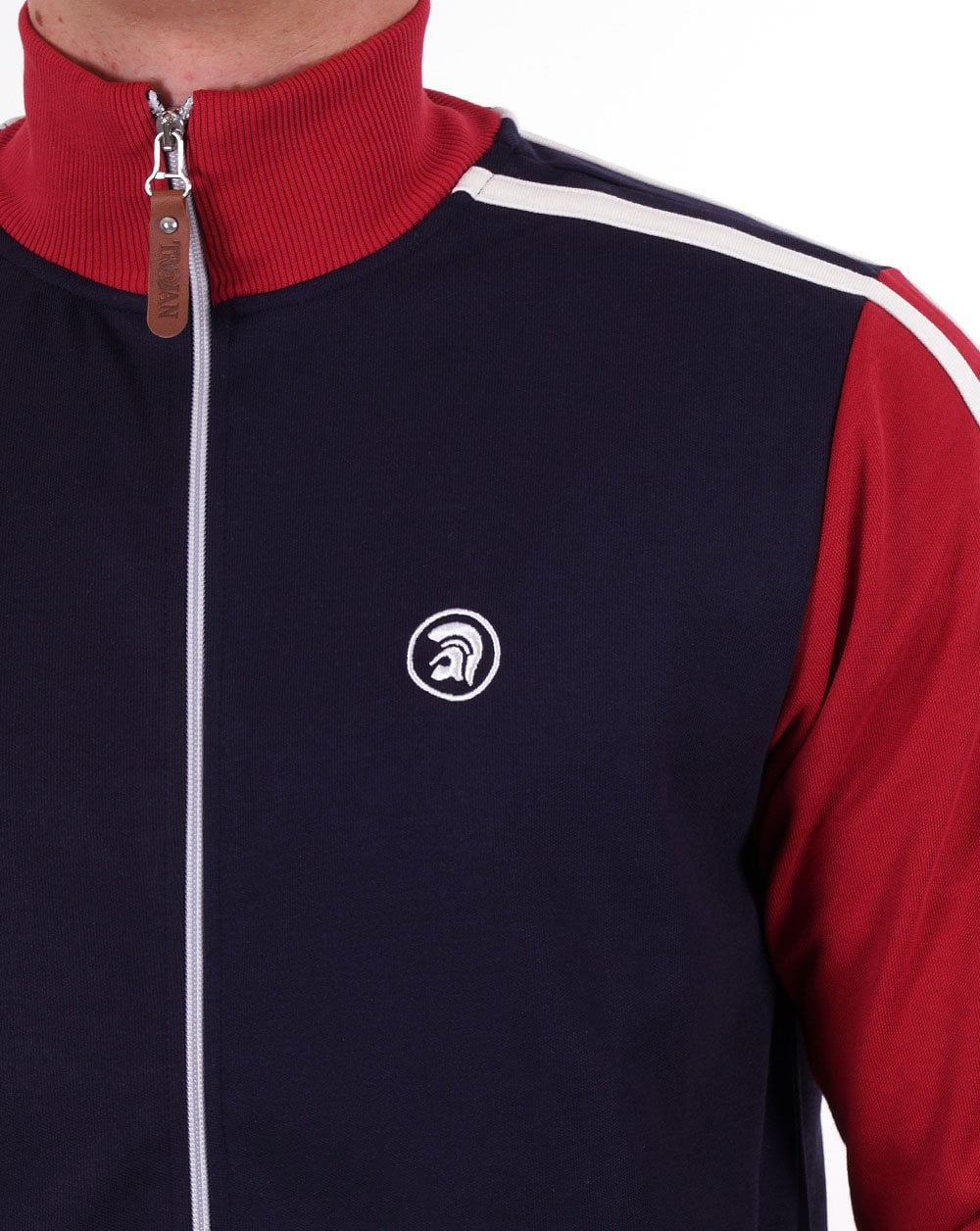 Trojan Plain Panel Track Top Navy/Red - Image 2