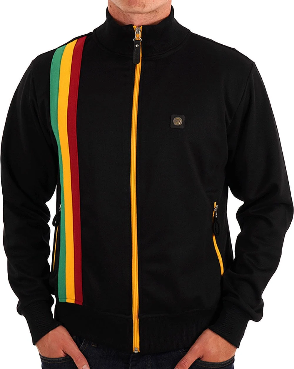Trojan Racing Stripe Track Top Black - Image 3