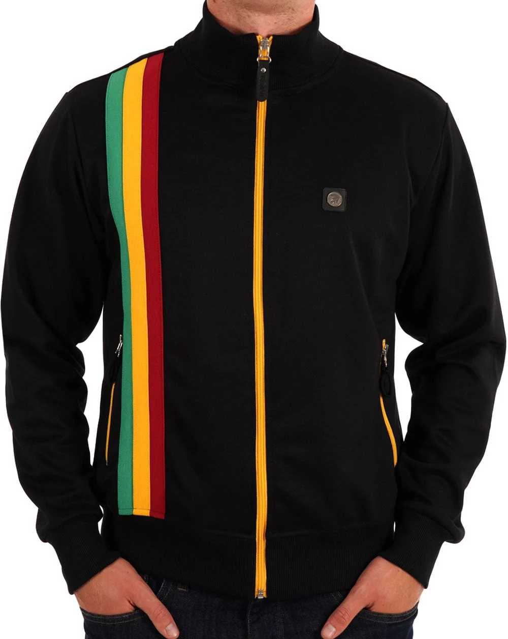 Trojan Racing Stripe Track Top Black - Image 4