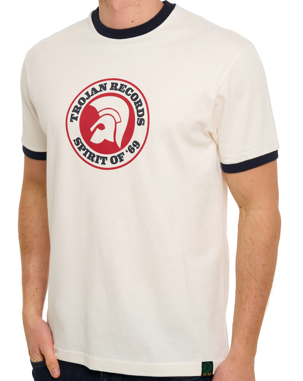 Trojan Spirit Of 69 T-shirt Ecru/Navy - Image 2