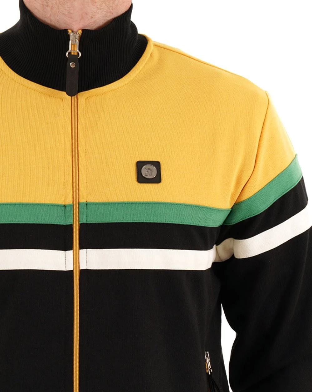 Trojan Split Stripe Track Top Black / Gold - Image 2