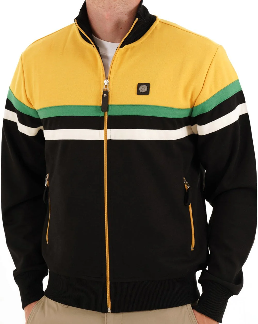 Trojan Split Stripe Track Top Black / Gold - Image 3