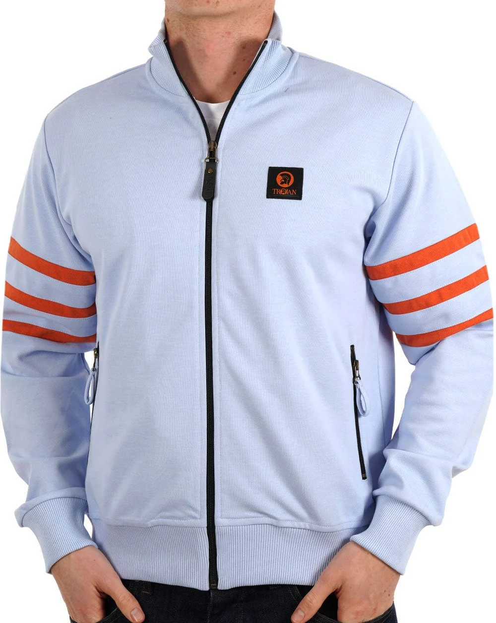 Trojan Stripe Sleeve Track Top Powder Blue