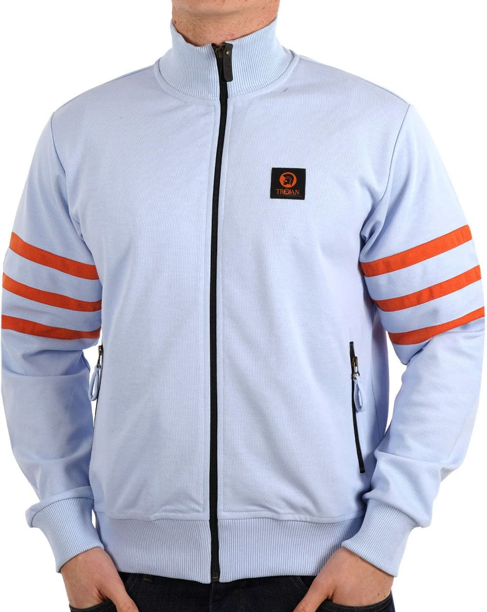 Trojan Stripe Sleeve Track Top Powder Blue - Image 2