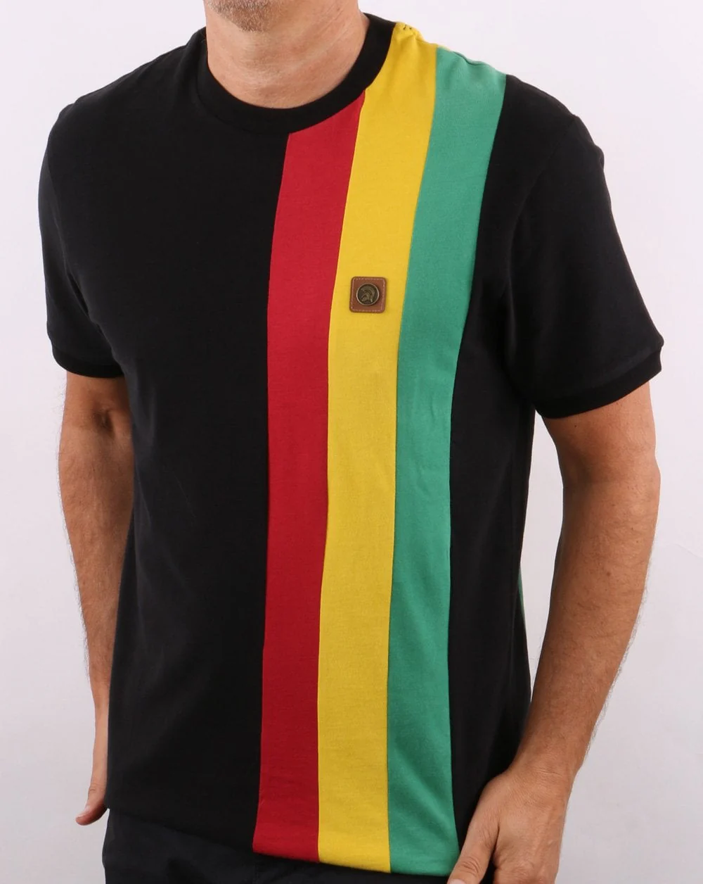 Trojan Stripe T-shirt Black - Image 3