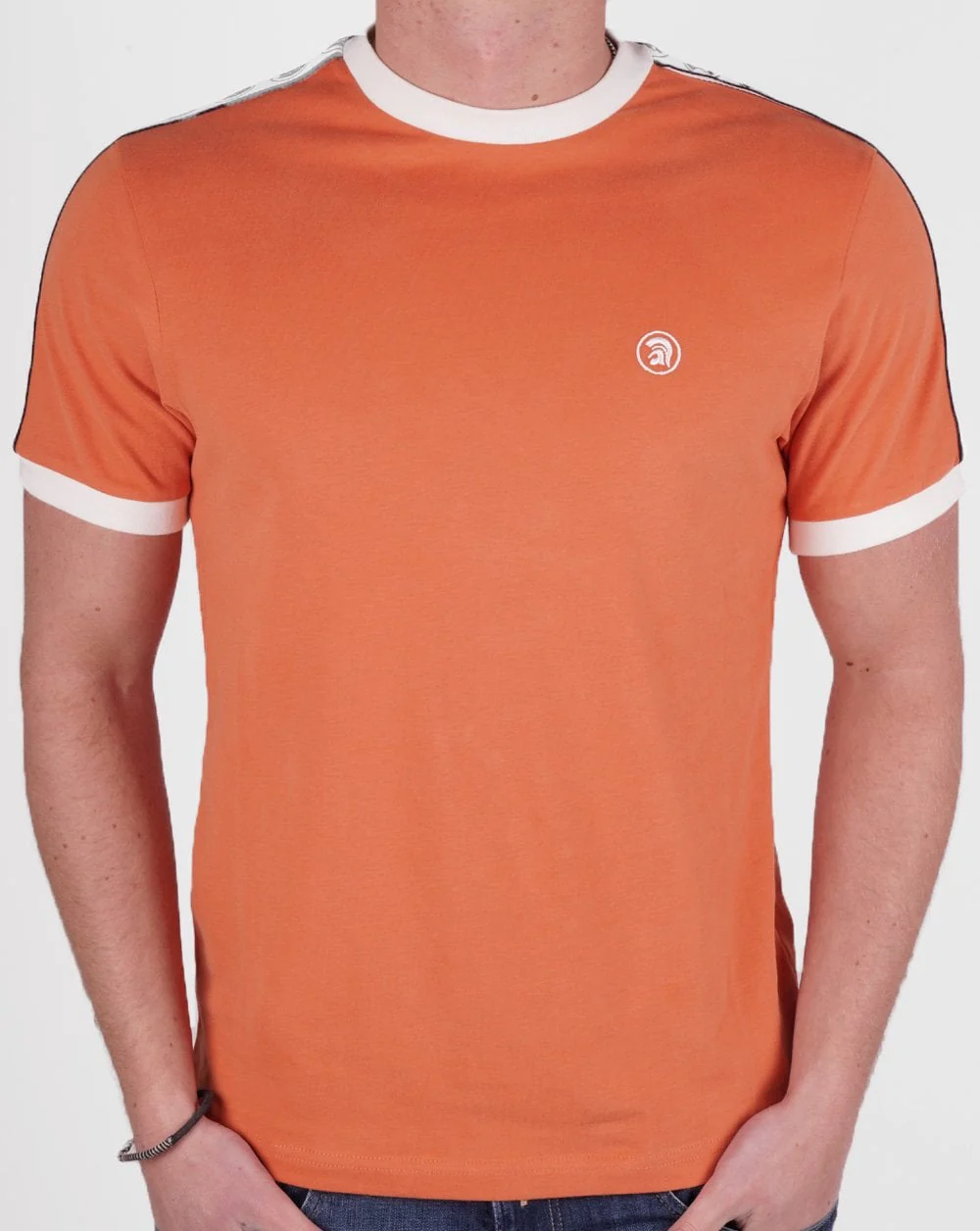 Trojan Taped Sleeve T-shirt Orange - Image 4