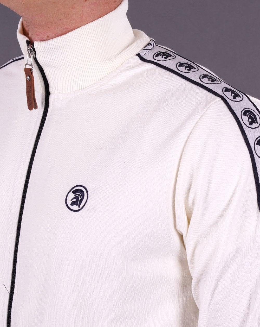 Trojan Taped Track Top Ecru - Image 2