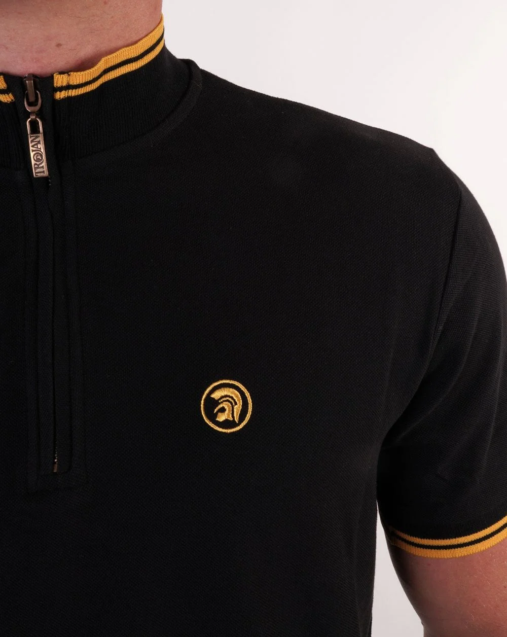Trojan Tipped Funnel Zip Neck Black - Image 2