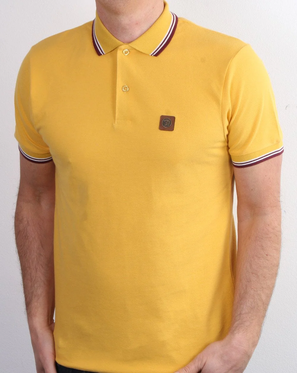 Trojan Tipped Pique Polo Shirt Mustard