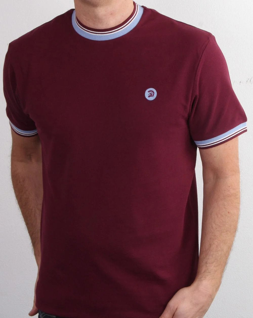 Trojan Tipped Pique T-shirt Port - Image 2