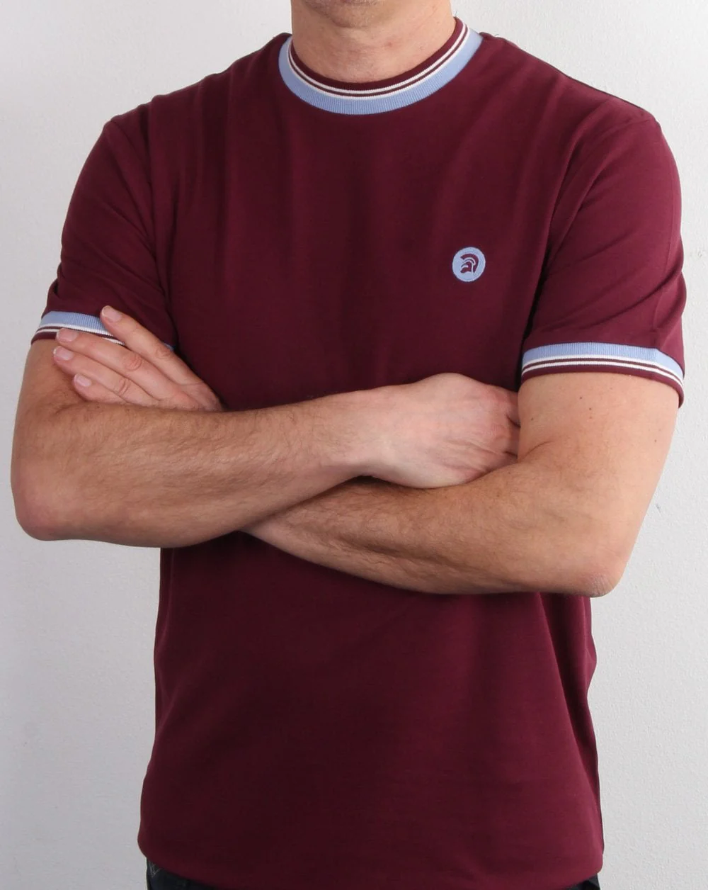 Trojan Tipped Pique T-shirt Port - Image 3