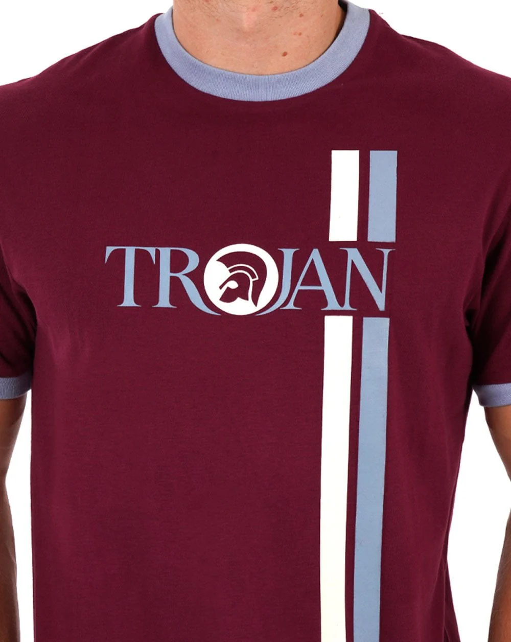 Trojan Twin Stripe Logo T-shirt Port - Image 2