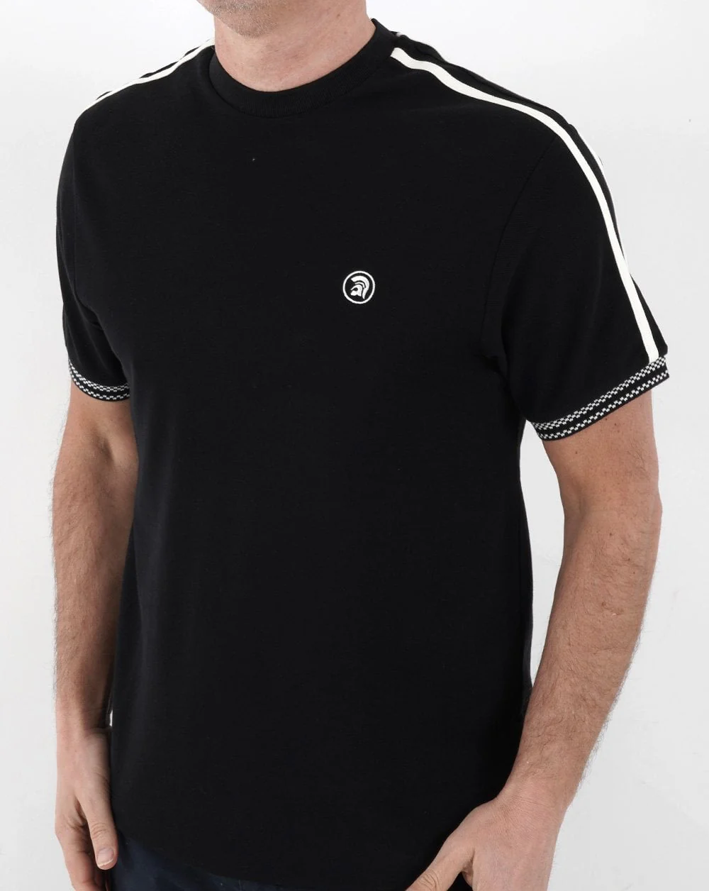 Trojan Twin Stripe T Shirt Black